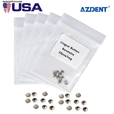 AZDENT Dental Orthodontic Lingual Button for Bondable Round Monoblock Metal US - Image 1 of 4