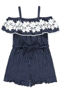 Speechless Off-Shoulder Girls Sleeveless Romper M - Picture 1 of 6