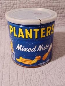 Vintage Original Metall Blechdose 13 Unzen Pflanzgefäße gemischt Nüsse Mr. Peanut Werbung - Bild 1 von 5