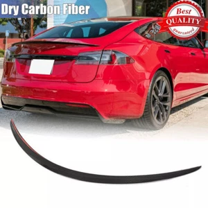 Alerón trasero de fibra de carbono seco para Tesla Model S sedán 2012-2024 labio del ala - Imagen 1 de 14