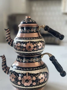 Solid Copper Kettle Teapot, Turkish Handmade Heavy Copper Teapot Set, Tea Kettle - Picture 1 of 5