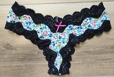 Vintage Victoria's Secret Sexy Little Things Floral Smooth Lace Cheeky Panty XS - Image 1 of 3