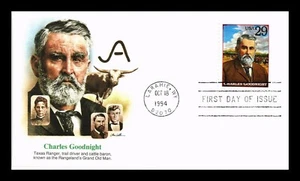 CHARLES GOODNIGHT RANCHER LEGENDS OF THE WEST 1994 FLEETWOOD CACHET FDC UNADDR - Picture 1 of 1