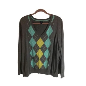 90's Izod Argyle Mint Pull Over Sweater - Picture 1 of 3