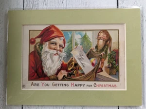 c1910 Weihnachtsmann Postkarte mattiert für 5 x 7 Zoll Rahmen - Bild 1 von 3