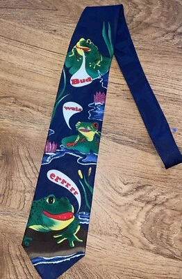 Corbata comercial vintage 1996 Budweiser Frogs novedad “Bud Weis Errrrr” Super Bowl Foto 1 de 4