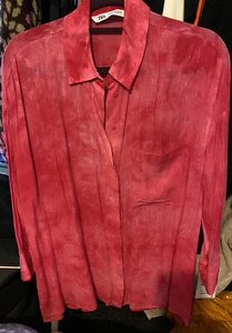 Zara womens’ tie dye pink/fuchsia long shirt Size M Brand New - Picture 1 of 9