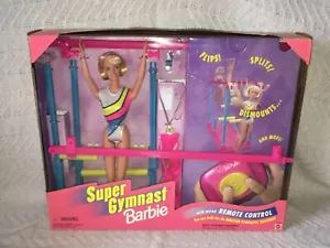 Super Gymnast Barbie Doll w/Wired Remote Control 1999 Mattel 23105 NEW Old Stock - Picture 1 of 15
