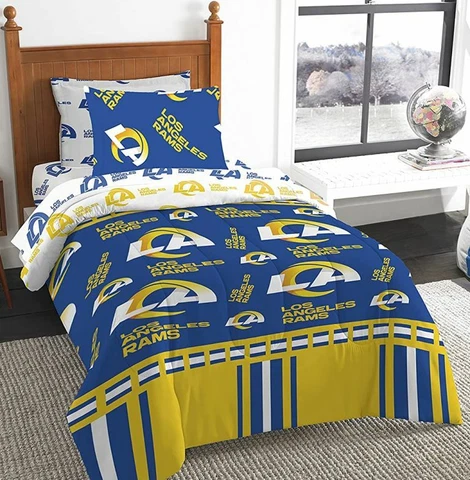 Los Angeles Rams NFL Rotary Twin Bed in a Bag Set Cover