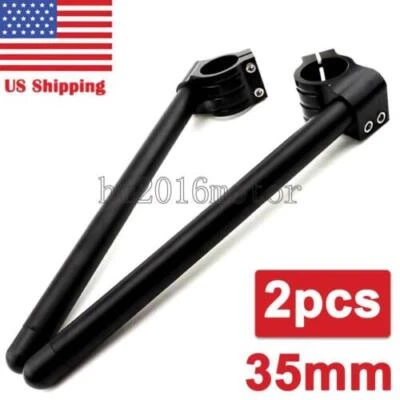 Manillar de moto con clip de 7/8" 35 mm negro para Honda CB 450 500 550 650 750 Foto 1 de 4