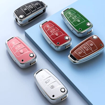 Funda TPU FOB para Audi A3 A4 A6 A8 S8 Quattro Control Remoto Llave Abatible 3 Botones EE. UU. Foto 1 de 4