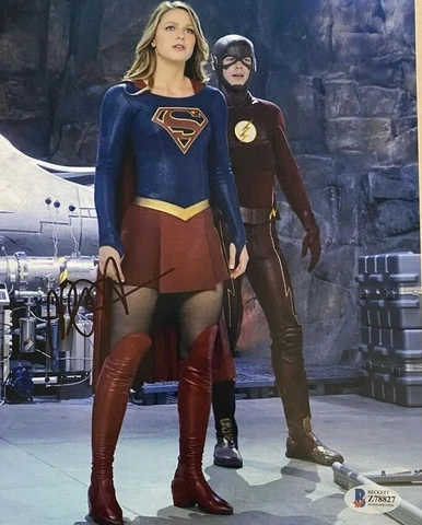 Melissa Benoist signed autographed 8x10 photo Supergirl Flash Grant Gustin COA Cover