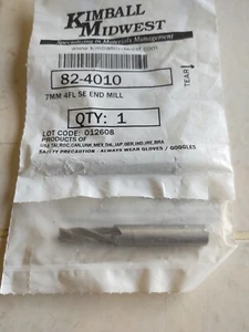 Lot of (2) Kimball Midwest 82-4010 7MM 4 Flute SE Finishing End Mill - Picture 1 of 3