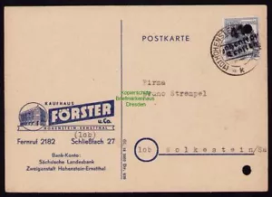 h7194 SBZ Handstempel Bezirk 41 Brief Hohenstein-Ernstthal - Bild 1 von 2