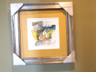 I. TARKAY LITHOGRAPH ORIGINAL SIGNED COA FRAMED 18X18 LTD WAITING AT PORT  - Image 1 of 4