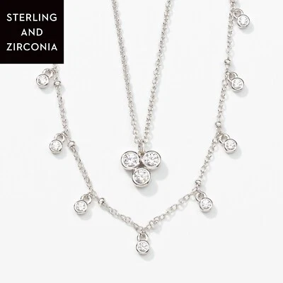 Coleira Swarovski Touchstone cristal extra prata brilho puro zircônia - Imagem 1 de 4