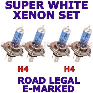 FITS SUBARU LEGACY ESTATE 1989-1991 SET OF H4 SUPER WHITE XENON LIGHT BULBS - Picture 1 of 1