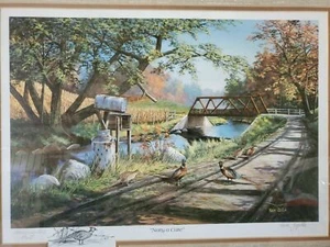 2A Nary A Care Ken Zylla Framed Print Signed Commemorative 1986 Stamp Game Bird - Picture 1 of 7