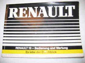 deutsche Betriebsanleitung RENAULT 19 R19 Handbuch Bordbuch Ausgabe 1989 - Imagen 1 de 1