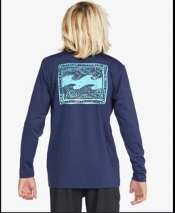 Billabong Boys LS Surf Tee Crayon Wave Rash Guard Small/10 NWT Free Shipping - Picture 1 of 11