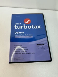 TurboTax DELUXE 2021 Federal+Efile Only NO State Windows /Mac NEW Sealed USA 1 - Picture 1 of 6