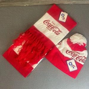 Vintage 1976 Coca-Cola Winter Beanie Cap Hat & Scarf Never Worn - Picture 1 of 5