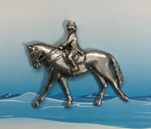 Dressage Silver Pewter Pin Badge (P) - Picture 1 of 2