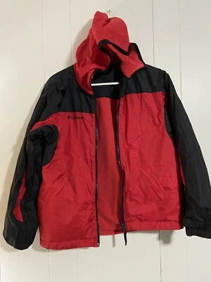 Columbia Boys Jacket Reversible Size Large 14/16 Red Black Fleece Lined - Image 1 of 4