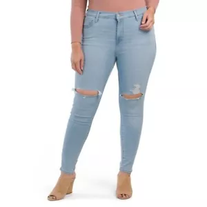 Levis 721 Womens High Rise Distressed Light Wash Skinny Jeans Plus Sz 18W NWT - Picture 1 of 9