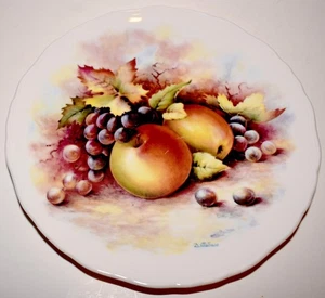 Royal Kent 8" Bone China Plate Staffordshire England Fruit D. Wallace FreeSH - Picture 1 of 5