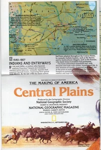 VINTAGE-NATIONAL GEOGRAPHIC MAP-THE MAKING OF AMERICA-CENTRAL PLAINS-1985 - Picture 1 of 1