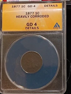 👉1877 Philadelphia Mint Indian Head Penny KEY DATE Anacs G4 - Picture 1 of 2