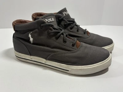 Tênis Polo Ralph Lauren Vaughn Chukka Botas de Camurça Cinza Juvenil Tamanho 6 - Imagem 1 de 4