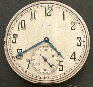 Antike 1925 Elgin Grade 303 Taschenuhr Uhrwerk läuft tickt 12er 7j USA - Bild 1 von 4