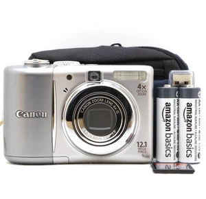 Canon PowerShot A1100 IS 12,1 megapixel fotocamera digitale argento testata kit completo - post veloce - Foto 1 di 16