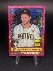 2025 Topps Heritage Jackson Merrill #422 Cromo Rosa Scintillante San Diego Padres - Foto 1 di 3