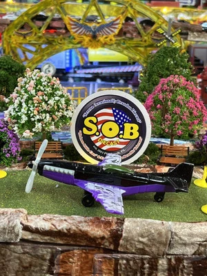 Matchbox Sky Busters 2009 Stunt Plane Aircraft Purple Diecast Used EX Condition - Image 1 of 4