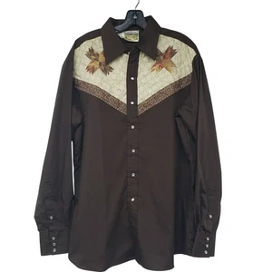 Vintage Rocking K Ranchwear Kennington Quilted 70s Western Pearl Snap Shirt XL - Bild 1 von 10