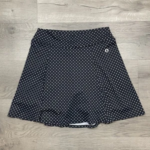 Dona Jo Black Polka Dot Ultimate A-Line Tennis Skort Sz 2 Large Pickleball - Picture 1 of 8