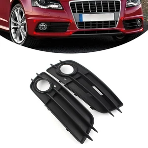 Pair Black Front Bumper Lower Fog Light Grille Cover For Audi A4 B8 S4 2008-2012 - Bild 1 von 10
