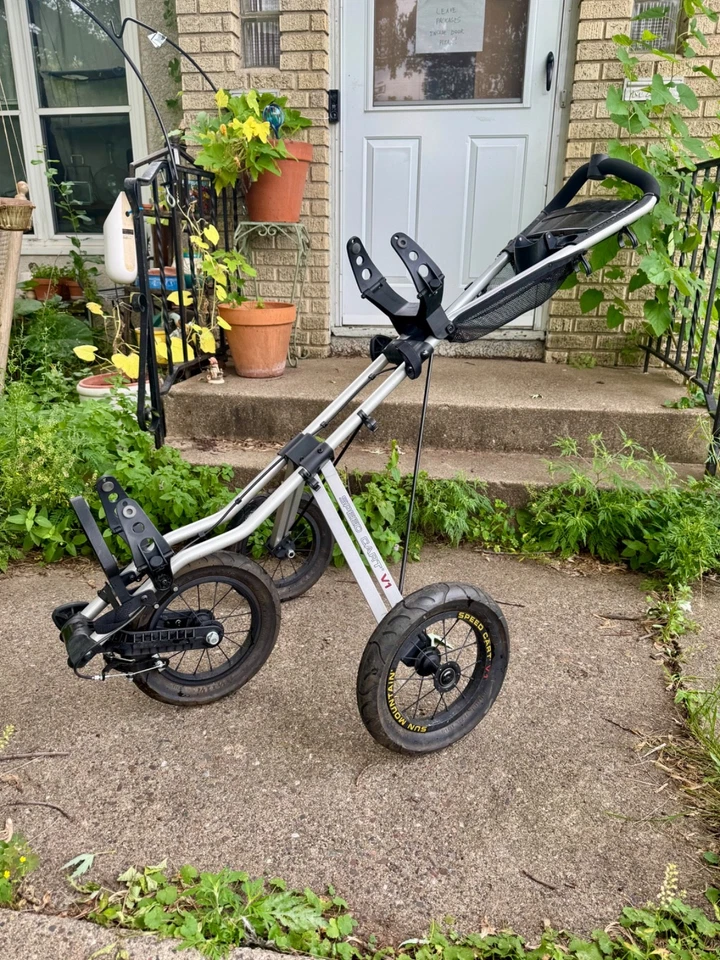 Sun Mountain Speed Cart V1 Push Pull Cart Three Wheels Black - Image 1 of 4