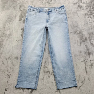 Maurices M Jeans Womens 16 SHORT Blue Mid Rise Slim Straight Ankle Raw Cut Hem - Image 1 of 4