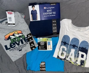 Boys Shorts/Shirts Size 14/16/18 Lot Of 4: Gap, Hurley l, Levi’s & Champion - Picture 1 of 21