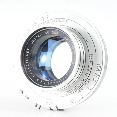 :Ilex Calumet 375mm f/6.3 Large Format Lens No. 5 Universal Synchro Covers 11x14 - Image 1 of 4