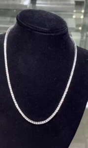 1.25 Carat Natural Diamond Fanuk Tennis Chain 10k Solid Gold 20” Inch 3mm - Picture 1 of 5