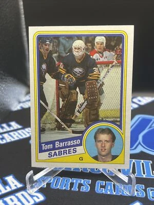 1984-85 TOPPS #14 Tom Barrasso 2023 HOF ROOKIE CARD RC BUFFALO SABRES NM + B - Image 1 of 2