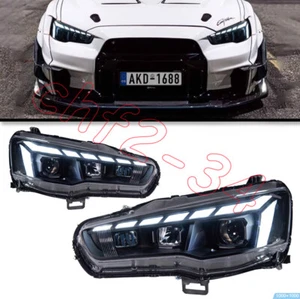 For Mitsubishi Lancer EVO 2008-18 LED DRL Headlights Double Beam Lens Projector - Bild 1 von 5