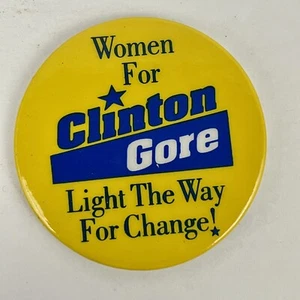 Botón trasero vintage para mujer de la campaña de Clinton Gore enciende el camino para el cambio - Imagen 1 de 5