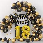 Age 18Th & Happy Birthday Party Decorations Buntings Balloons Banners Black Gold