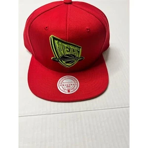 New Brooklyn Nets Mitchell & Ness Hat Reverse Grinch Team Snapback HWC Red Cap - Picture 1 of 18